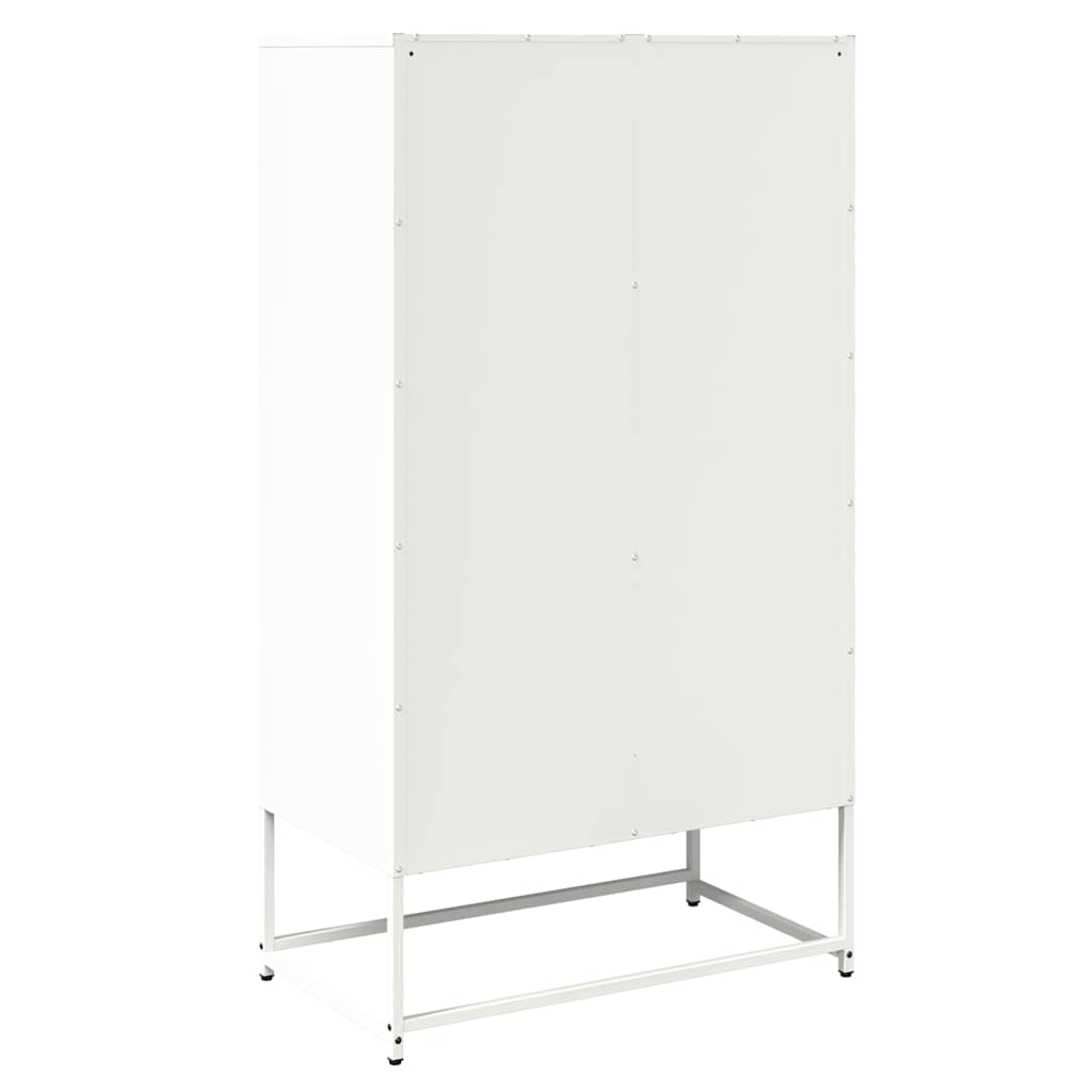 vidaXL Aparador de acero blanco 68x39x123 cm