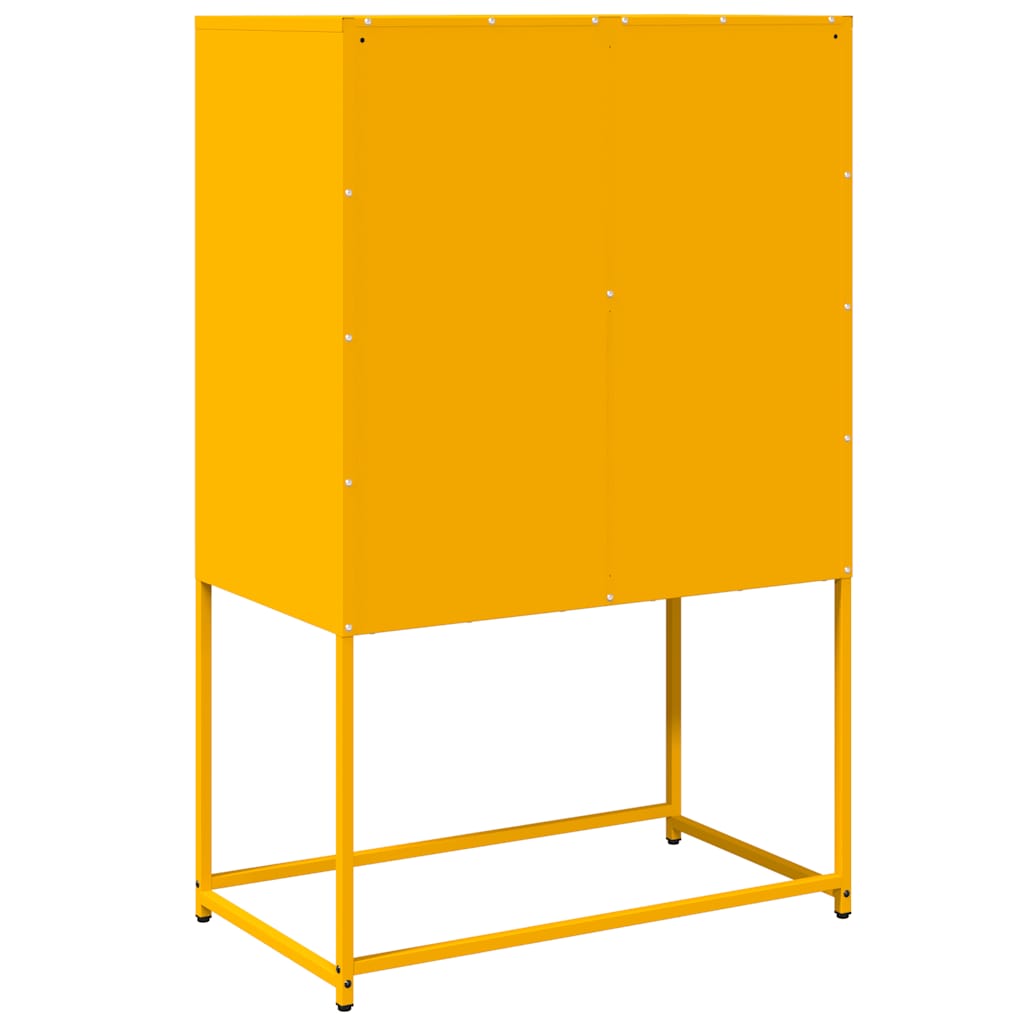 vidaXL Aparador de acero amarillo mostaza 68x39x107 cm