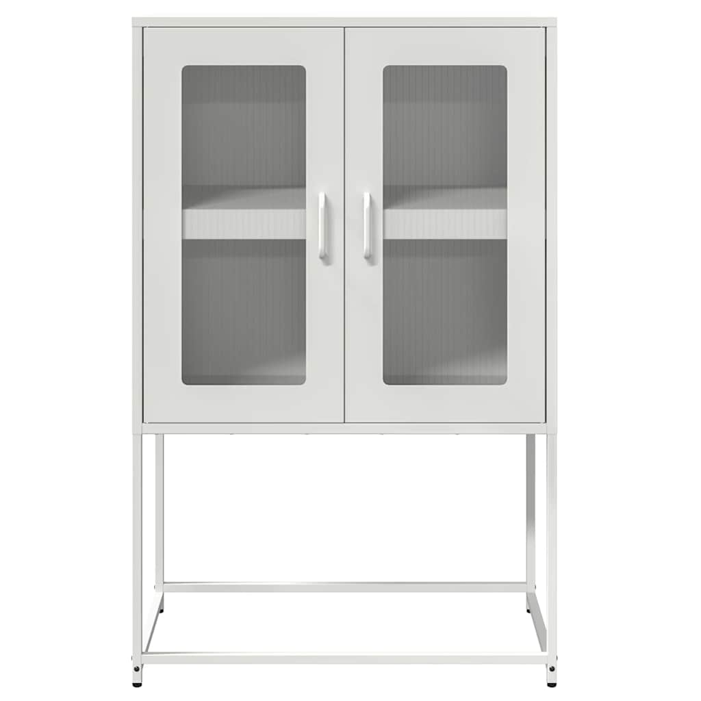 vidaXL Aparador de acero blanco 68x39x107 cm