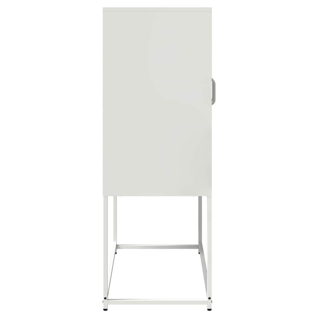 vidaXL Aparador de acero blanco 68x39x107 cm