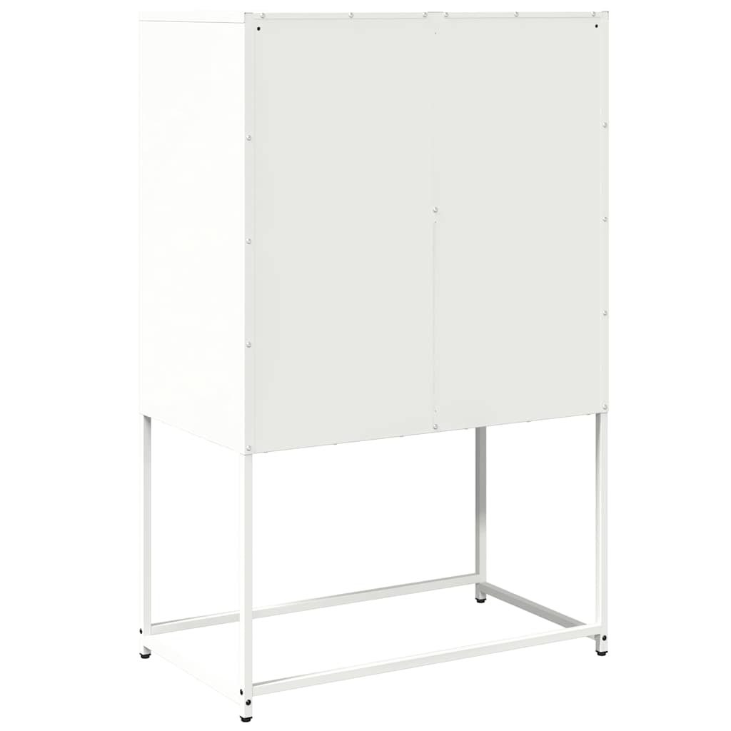 vidaXL Aparador de acero blanco 68x39x107 cm