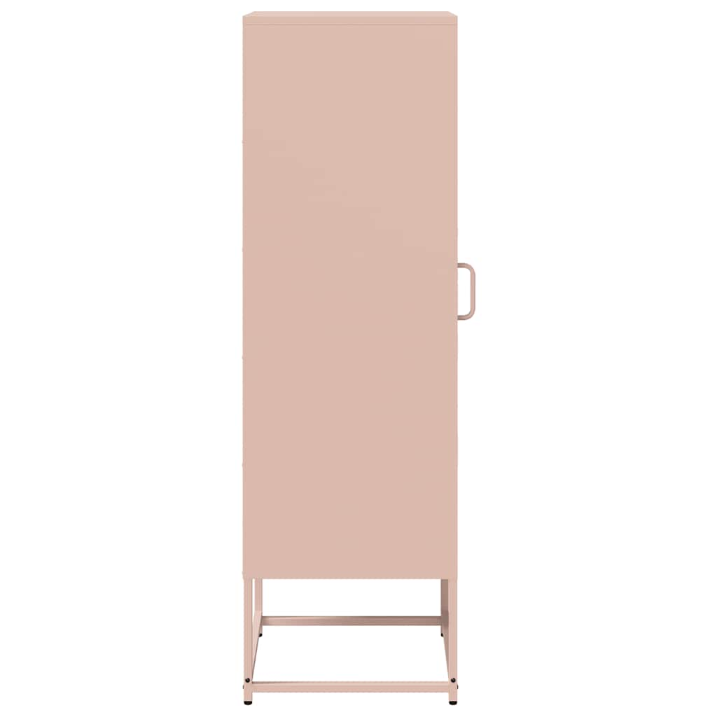 vidaXL Aparador de acero laminado en frío rosa 36x39x123 cm