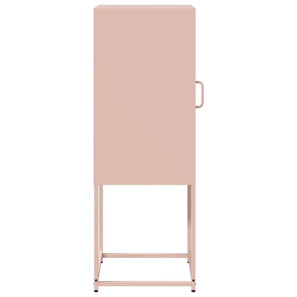 vidaXL Aparador de acero laminado en frío rosa 36x39x107 cm