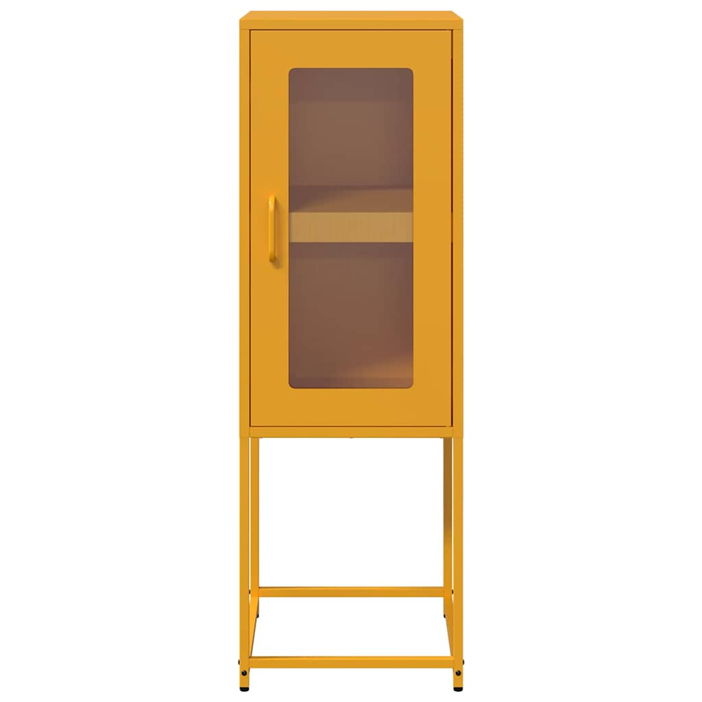 vidaXL Aparador de acero laminado en frío amarillo 36x39x107 cm