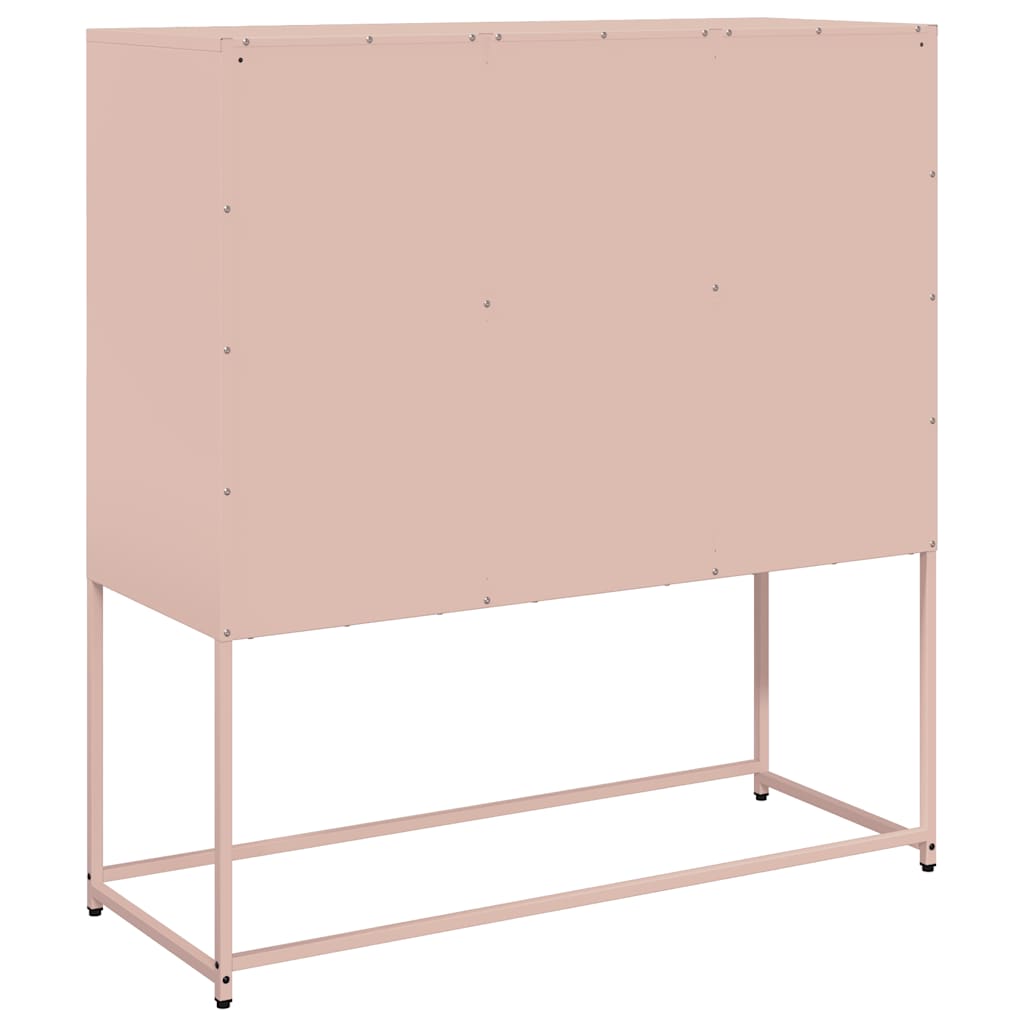 vidaXL Aparador de acero laminado en frío rosa 100,5x39x107 cm