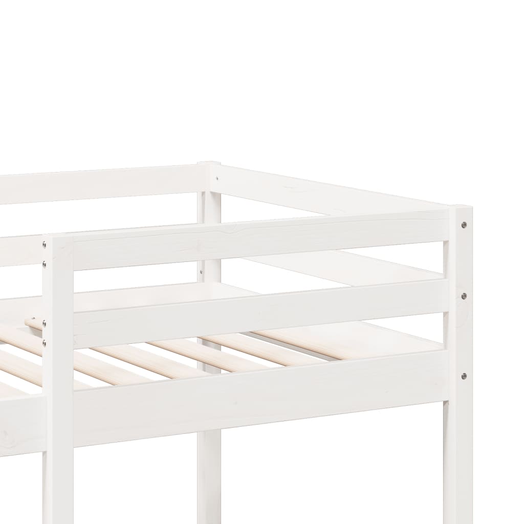 vidaXL Cama alta sin colchón madera maciza de pino blanco 80x200 cm