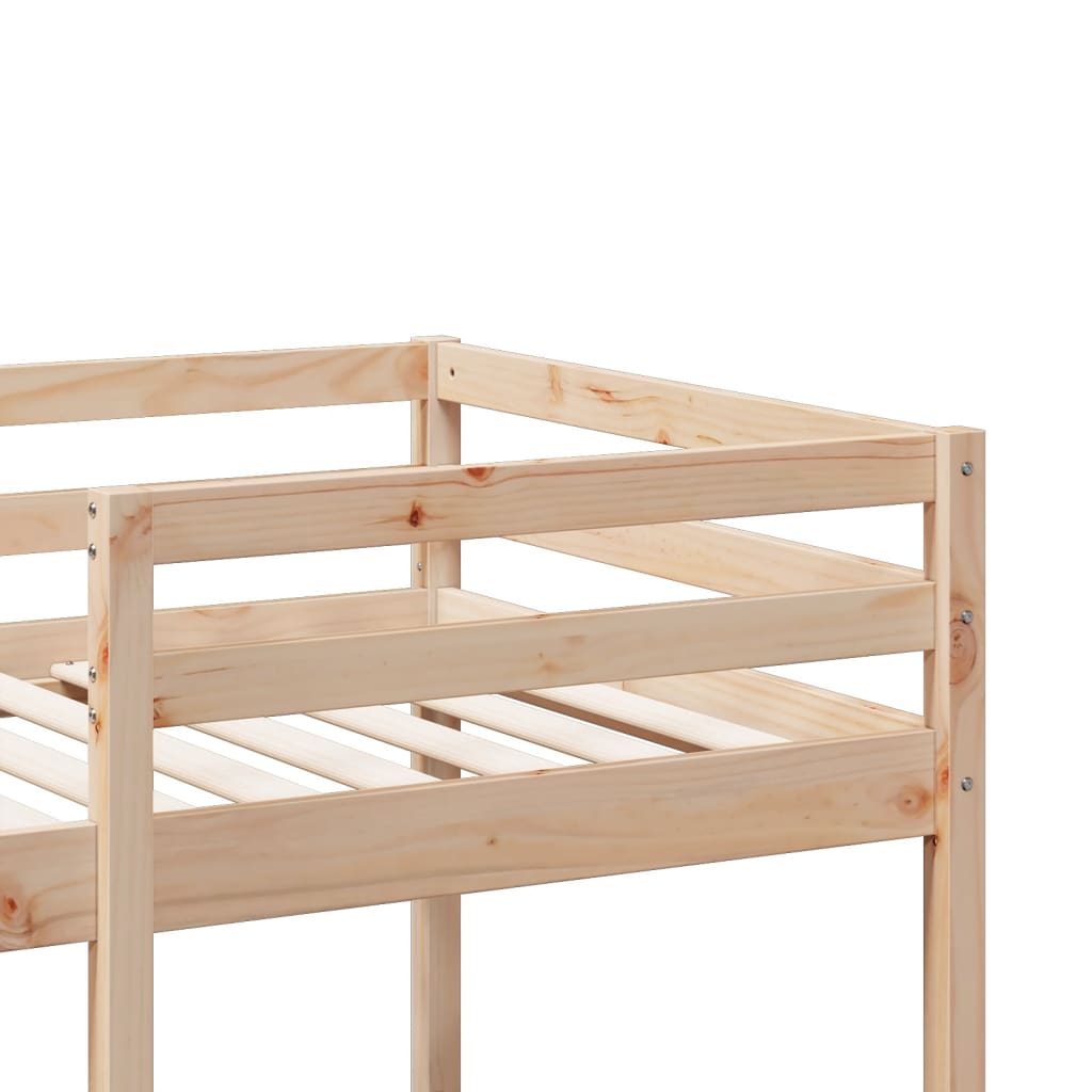 vidaXL Cama alta sin colchón madera maciza de pino 90x190 cm