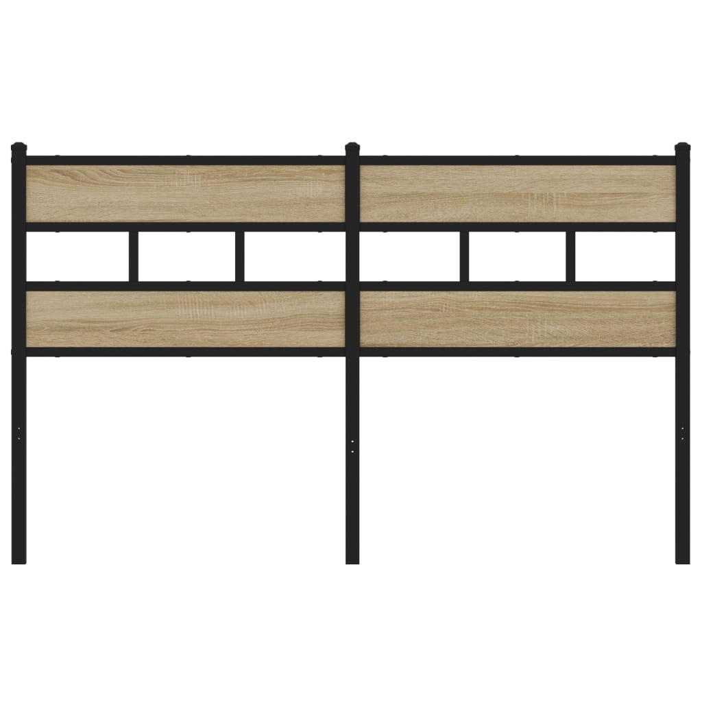 vidaXL Cabecero de acero y madera de ingeniería roble Sonoma 135 cm