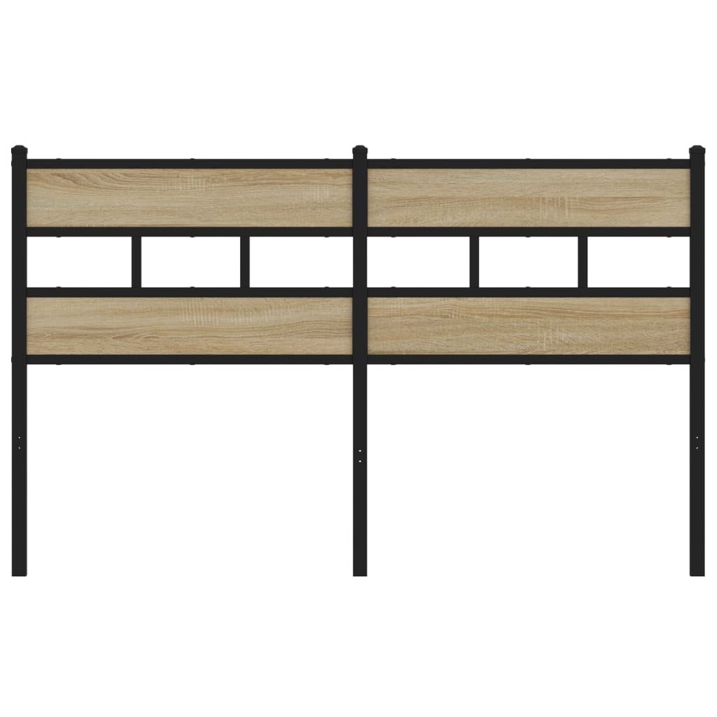 vidaXL Cabecero de acero y madera de ingeniería roble Sonoma 140 cm