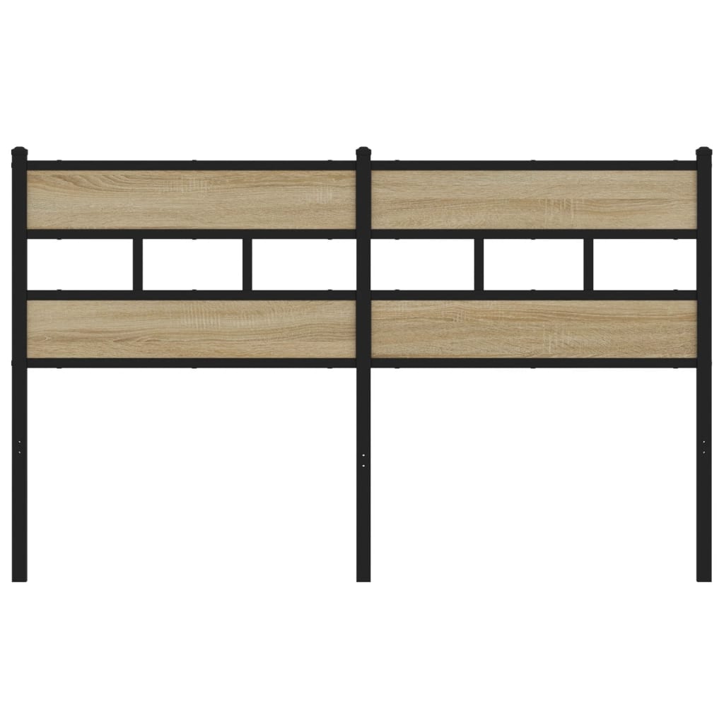 vidaXL Cabecero de acero y madera de ingeniería roble Sonoma 150 cm