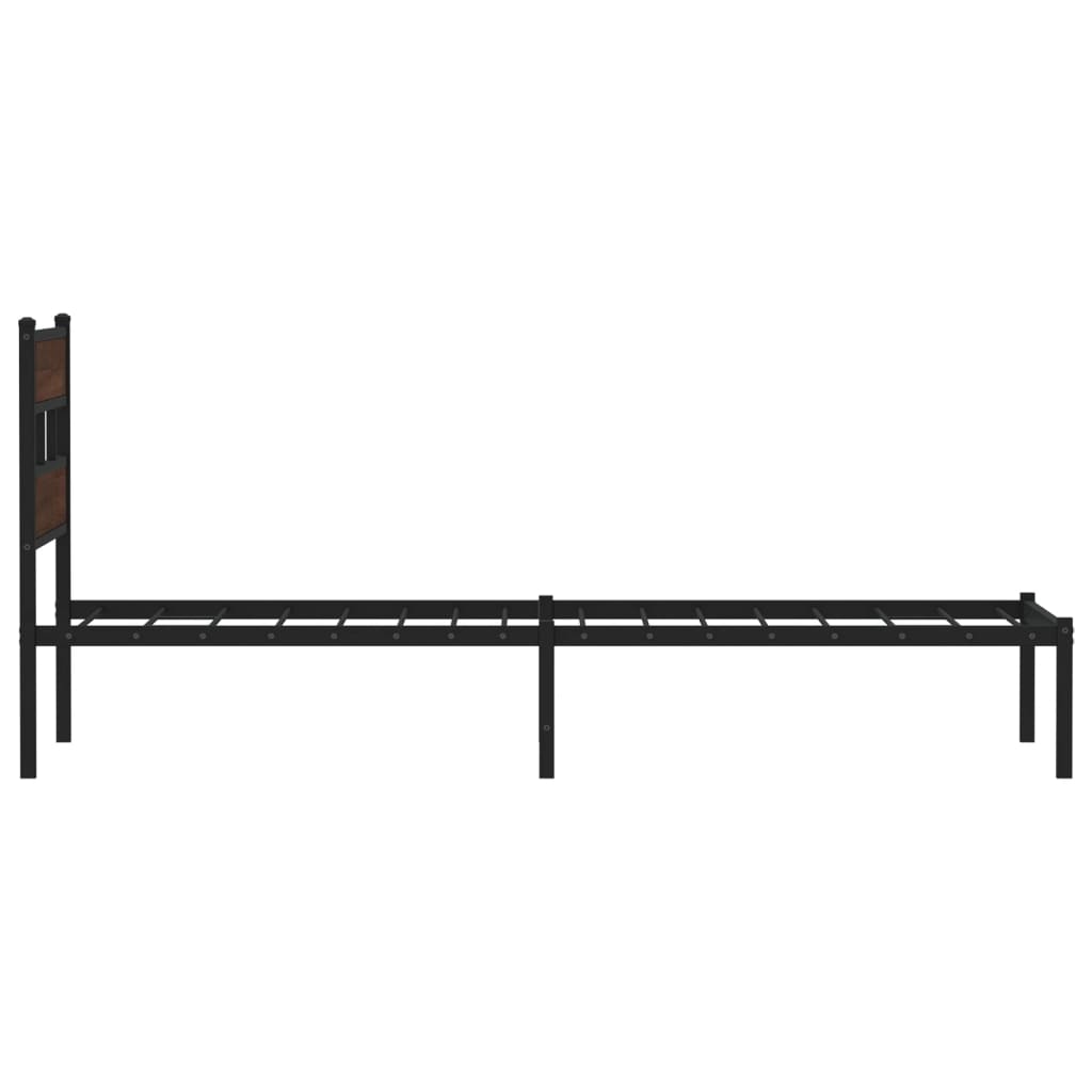 vidaXL Estructura cama con cabecero sin colchón marrón roble 107x203cm