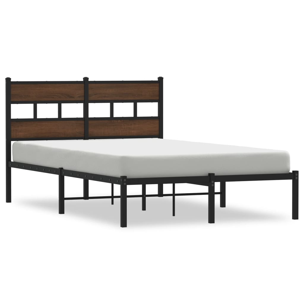 vidaXL Estructura cama con cabecero sin colchón marrón roble 120x190cm