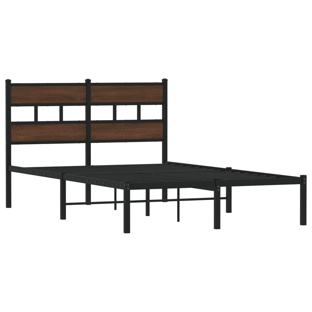 vidaXL Estructura cama con cabecero sin colchón marrón roble 120x190cm