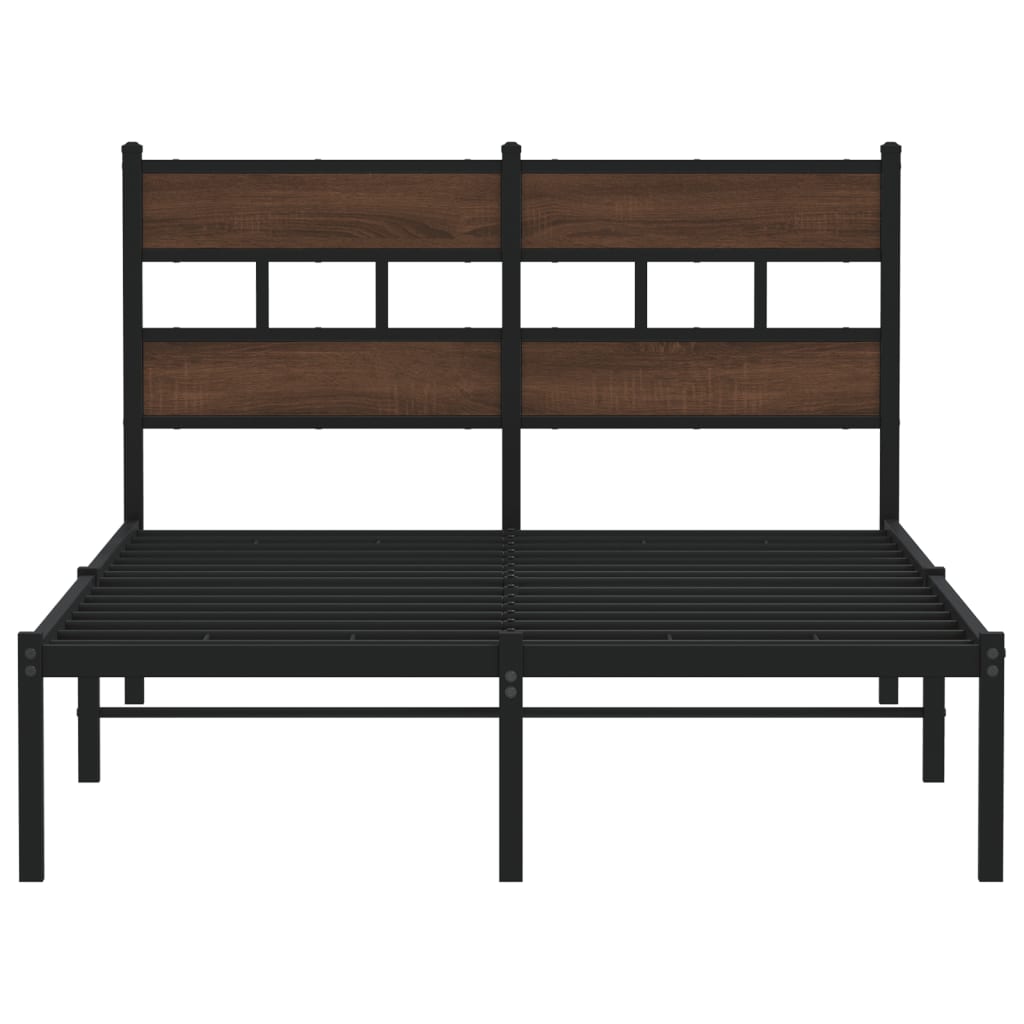 vidaXL Estructura cama con cabecero sin colchón marrón roble 120x190cm