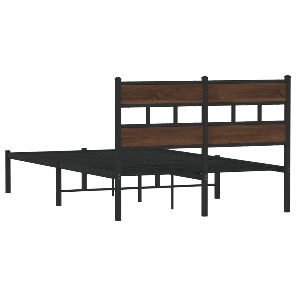 vidaXL Estructura cama con cabecero sin colchón marrón roble 120x190cm