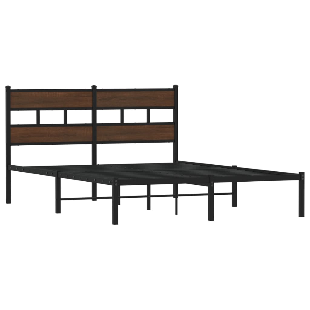 vidaXL Estructura cama con cabecero sin colchón marrón roble 137x190cm