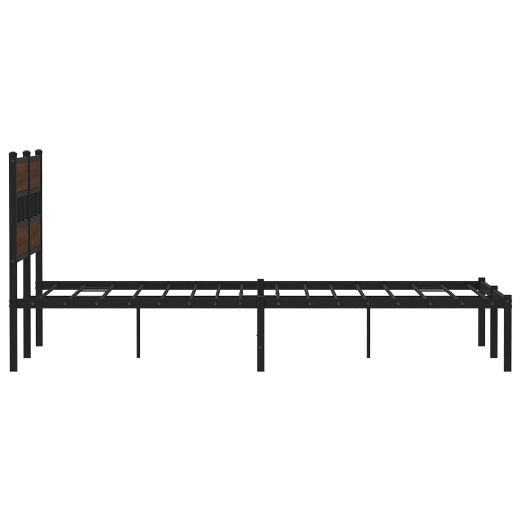 vidaXL Estructura cama con cabecero sin colchón marrón roble 137x190cm