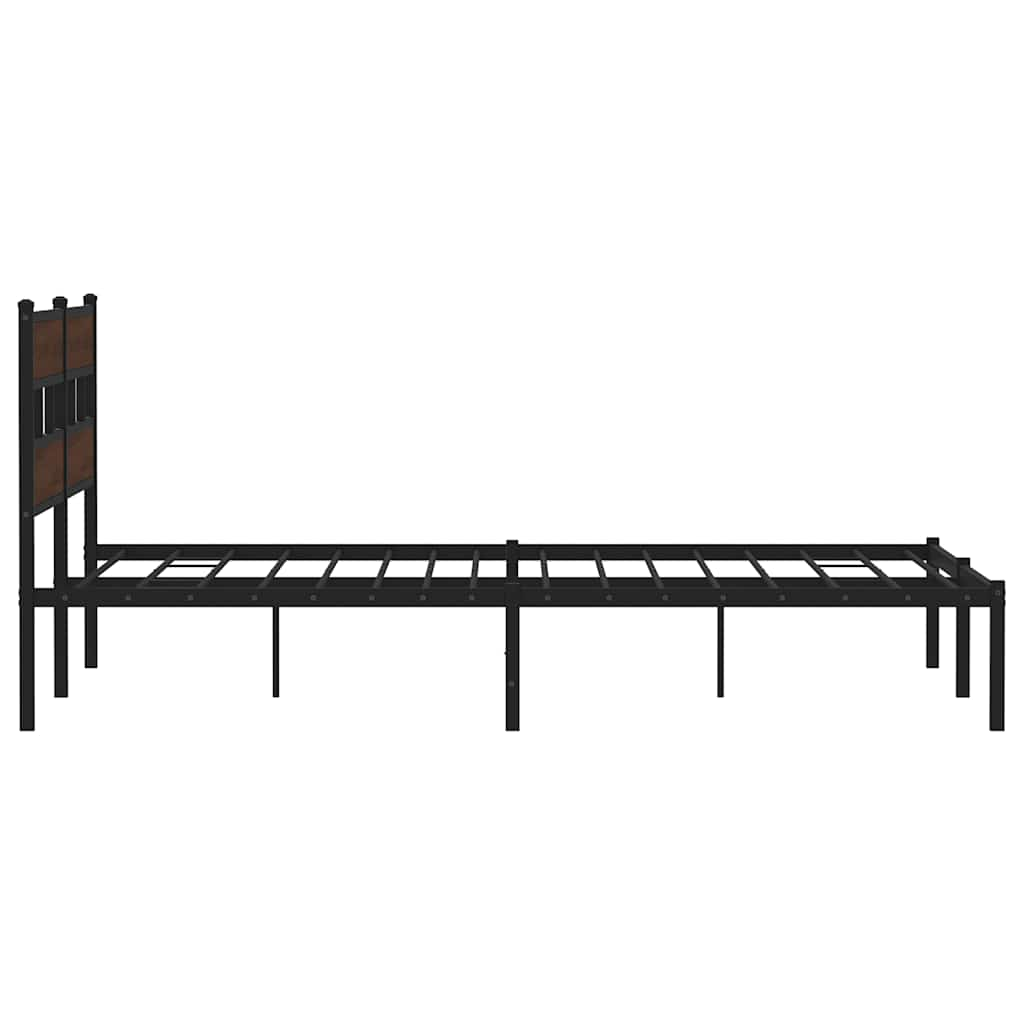 vidaXL Estructura cama con cabecero sin colchón marrón roble 180x200cm