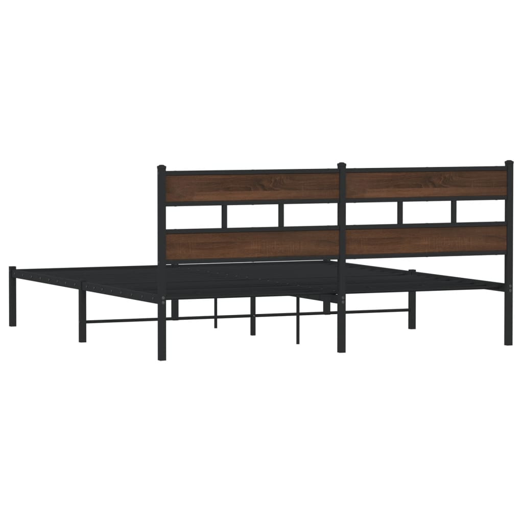 vidaXL Estructura cama con cabecero sin colchón marrón roble 183x213cm