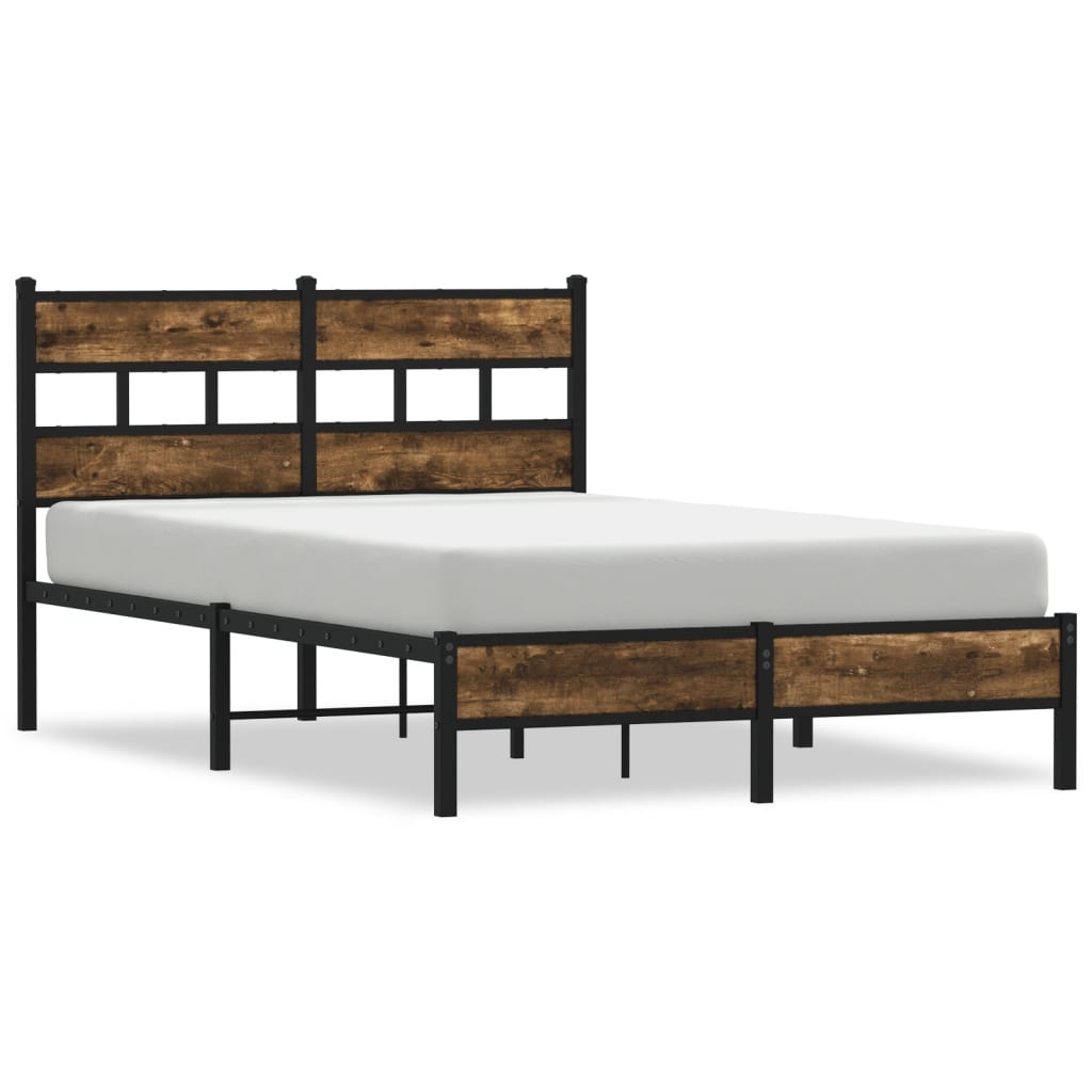 vidaXL Estructura cama con cabecero sin colchón roble Sonoma 120x190cm