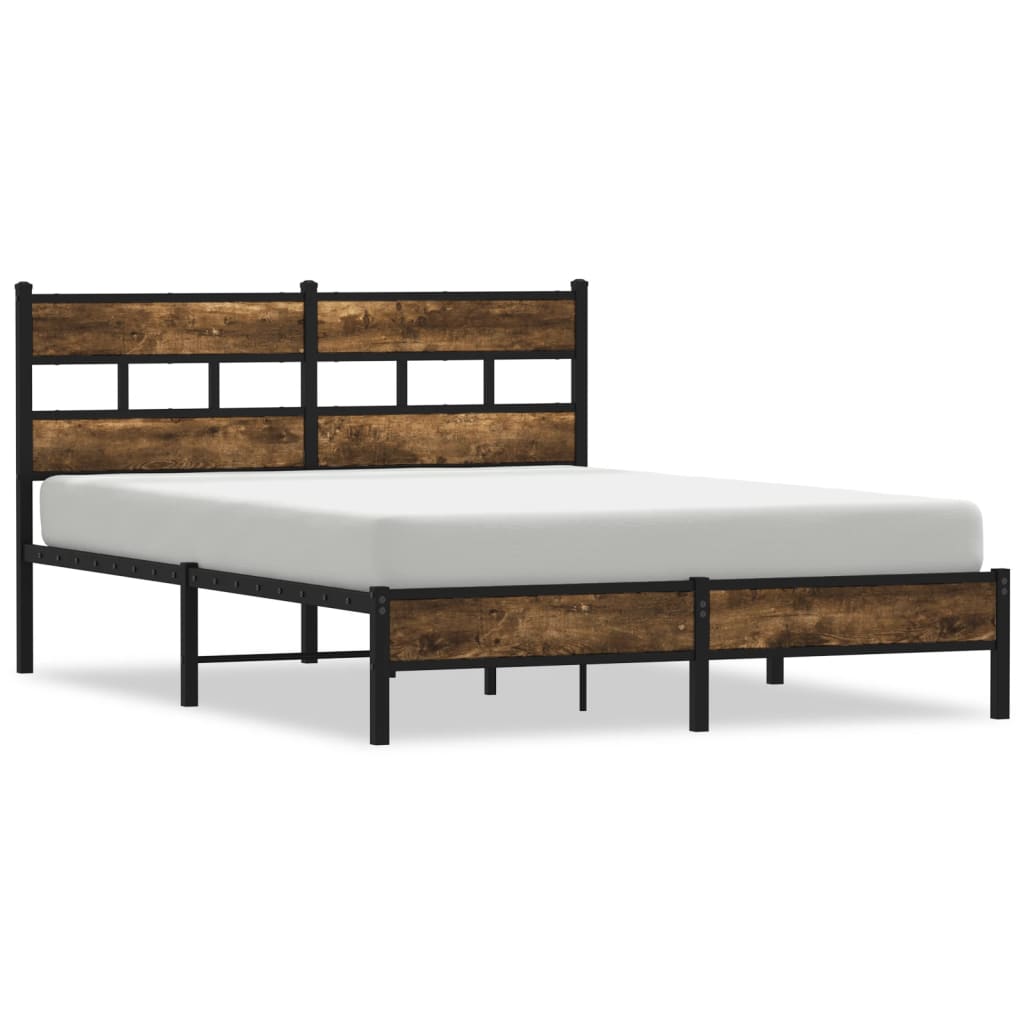 vidaXL Estructura cama con cabecero sin colchón roble Sonoma 137x190cm