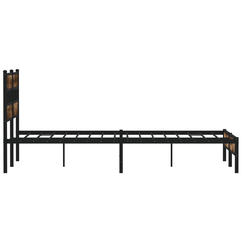 vidaXL Estructura cama con cabecero sin colchón roble Sonoma 137x190cm