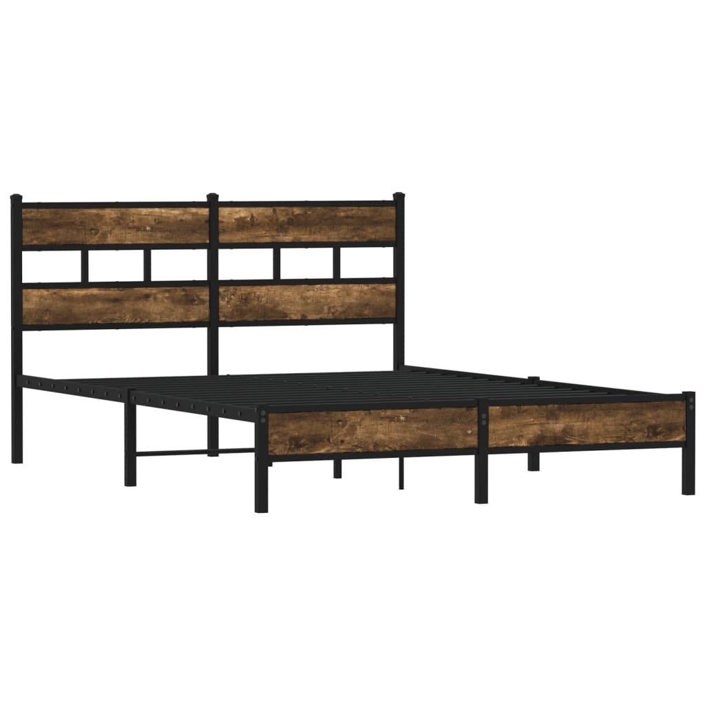 vidaXL Estructura cama con cabecero sin colchón roble Sonoma 140x190cm