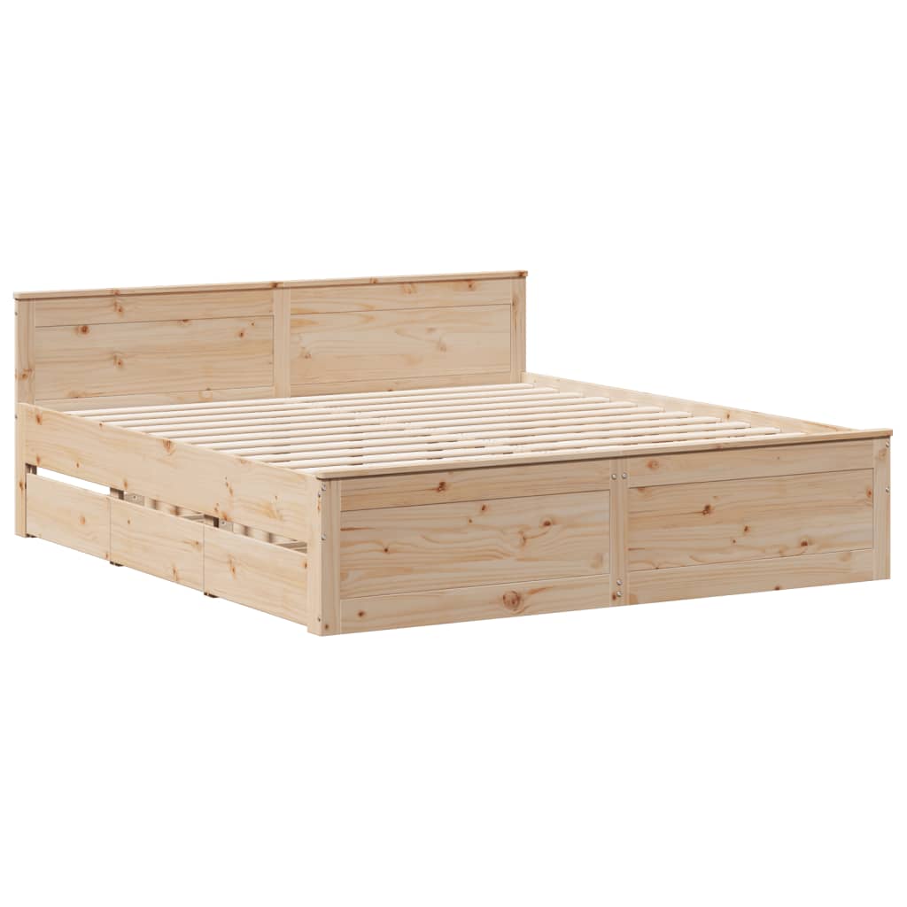 vidaXL Cama sin colchón con cabecero madera maciza de pino 180x200 cm