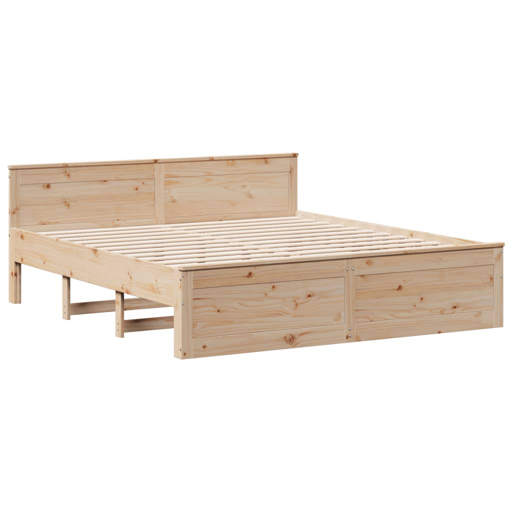 vidaXL Cama sin colchón con cabecero madera maciza de pino 180x200 cm