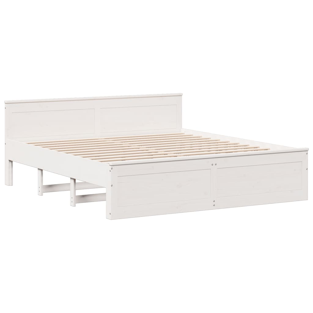 vidaXL Cama sin colchón con cabecero madera de pino blanco 180x200 cm