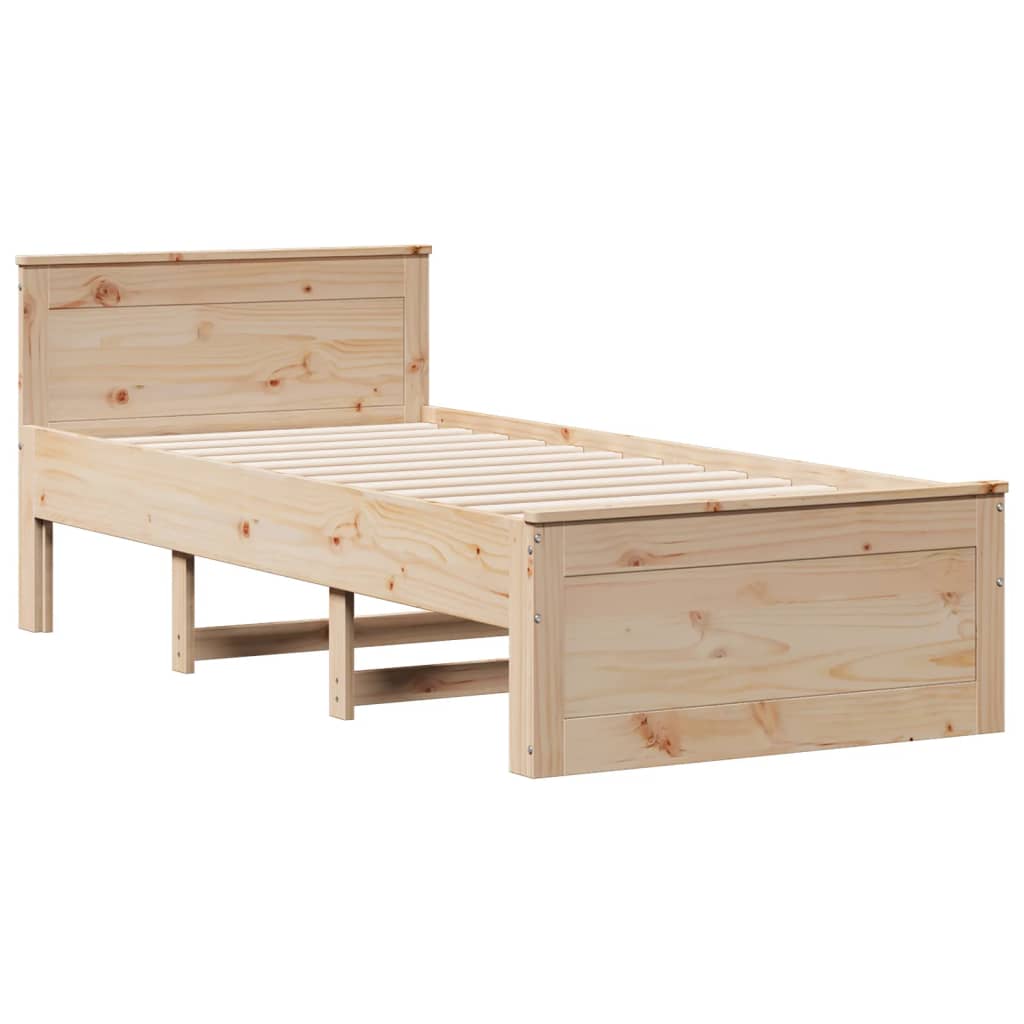 vidaXL Cama sin colchón con cabecero madera maciza de pino 90x190 cm