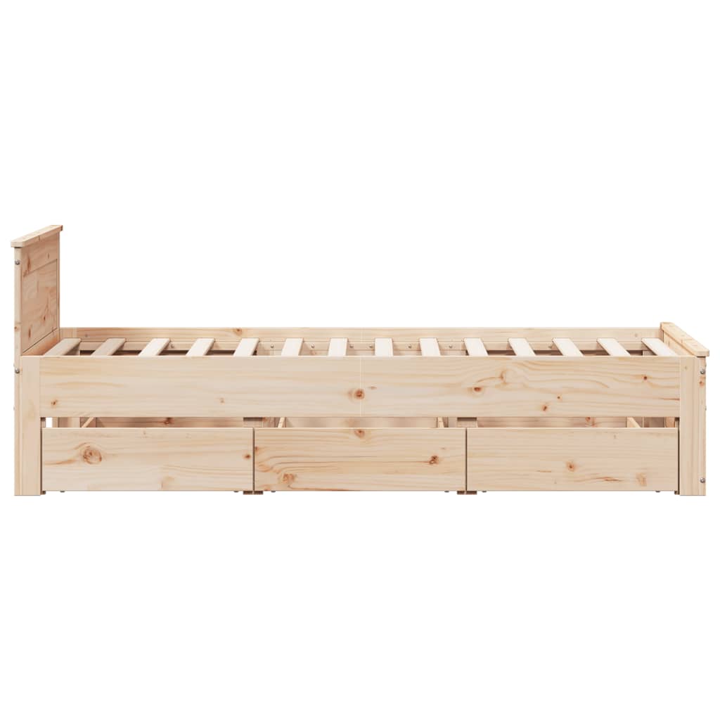 vidaXL Cama sin colchón con cabecero madera maciza de pino 90x190 cm