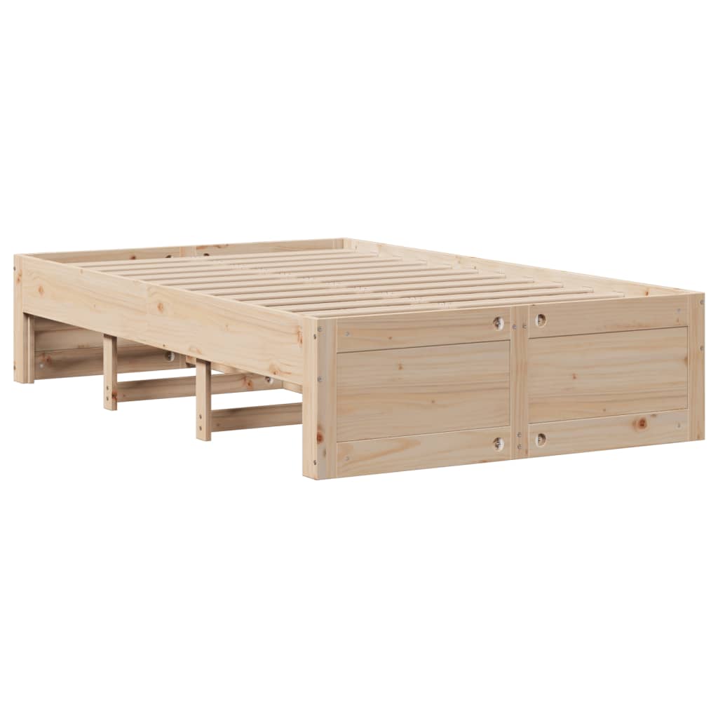 vidaXL Cama con estantería sin colchón madera maciza de pino 120x200cm