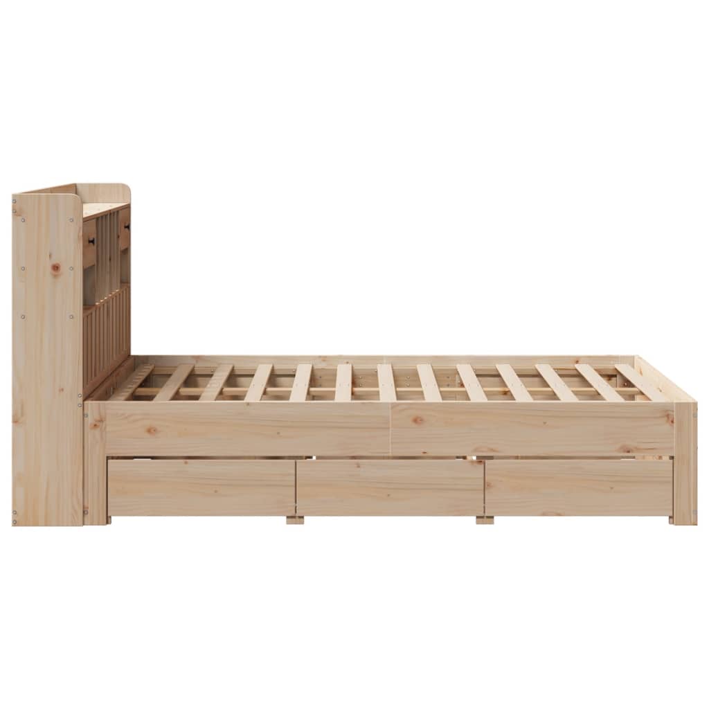 vidaXL Cama con estantería sin colchón madera maciza de pino 120x200cm