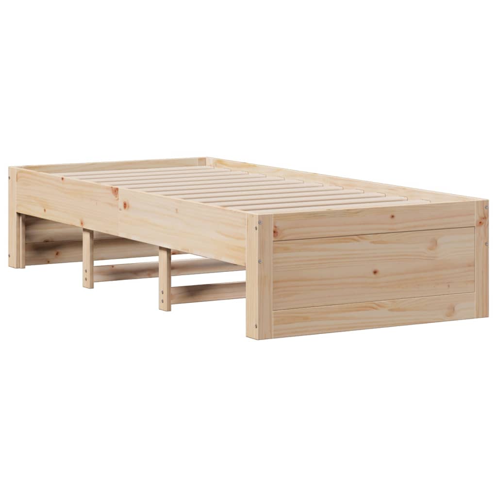 vidaXL Cama con estantería sin colchón madera maciza de pino 100x200cm