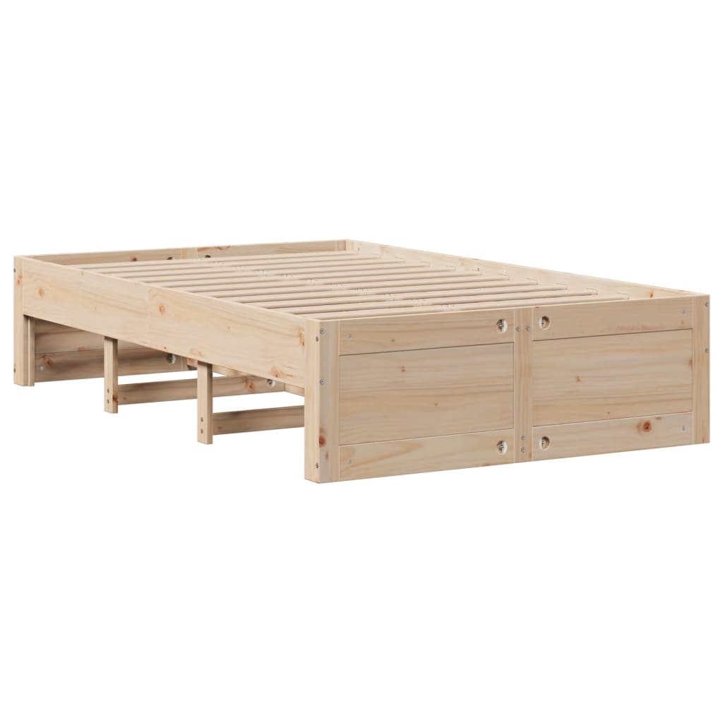 vidaXL Cama con estantería sin colchón madera maciza de pino 120x190cm