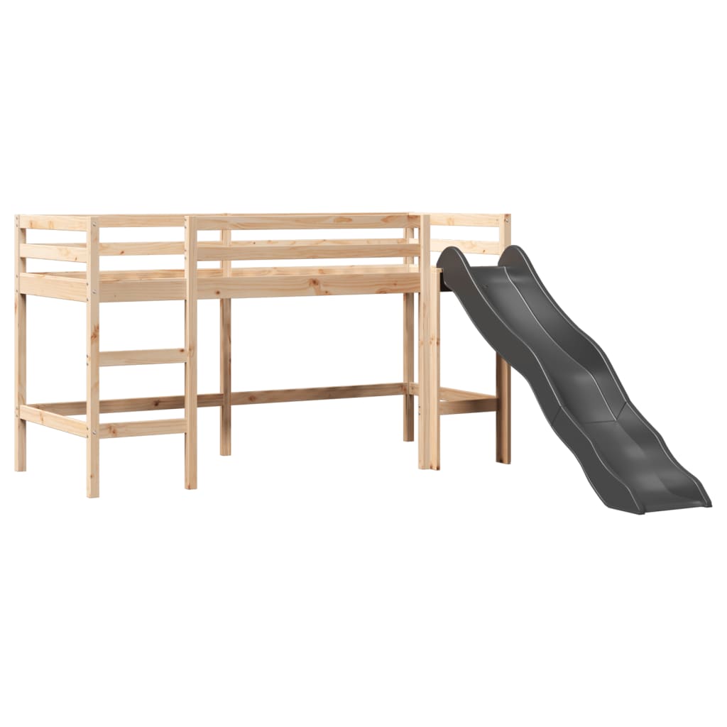 vidaXL Cama alta para niños con túnel madera pino rosa 80x200 cm