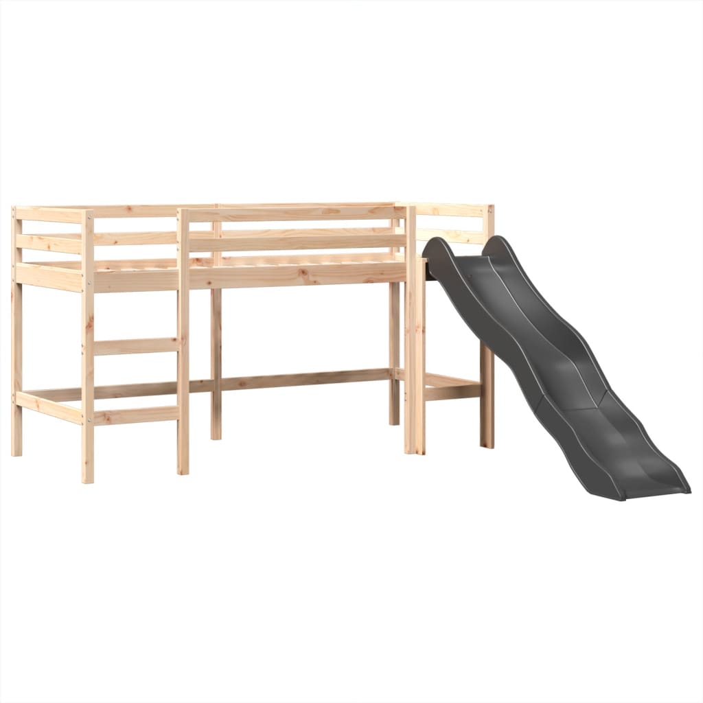 vidaXL Cama alta para niños con torre madera pino azul 80x200 cm