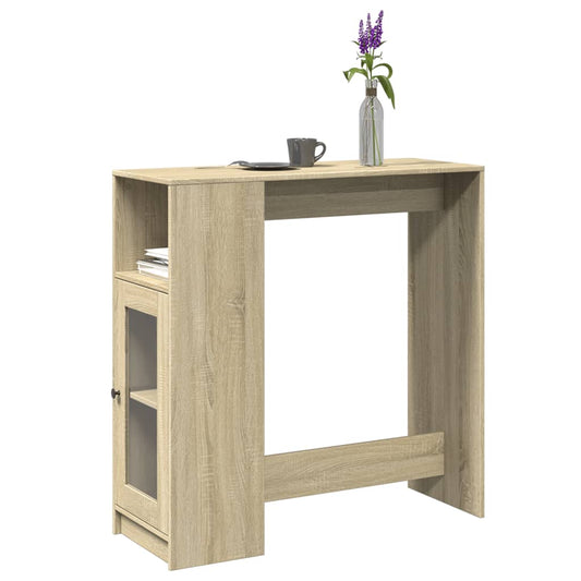 vidaXL Mesa alta bar con estantes madera roble Sonoma 101x40x103,5 cm