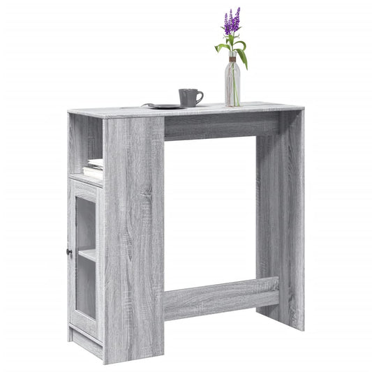 vidaXL Mesa alta bar con estantes gris Sonoma 101x40x103,5 cm