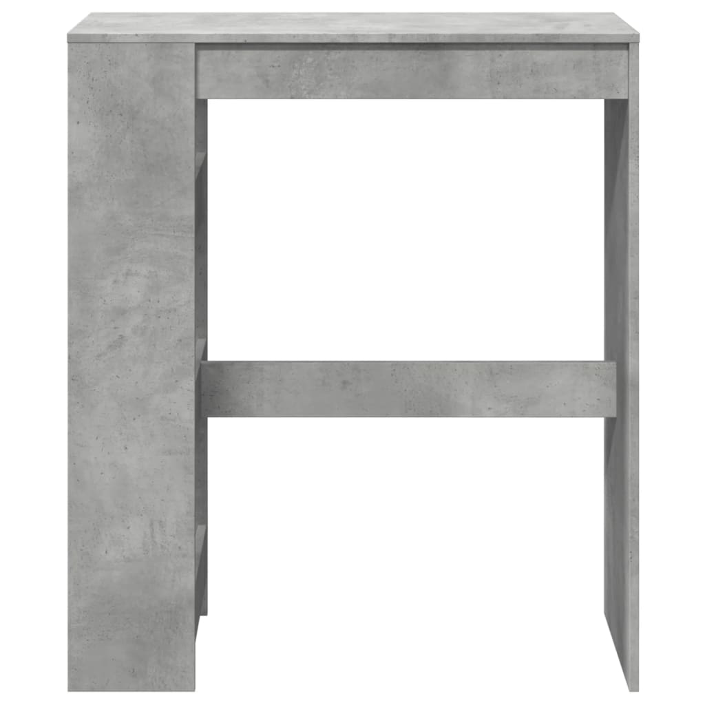 vidaXL Mesa alta bar con estantes madera gris hormigón 90x40x103,5 cm