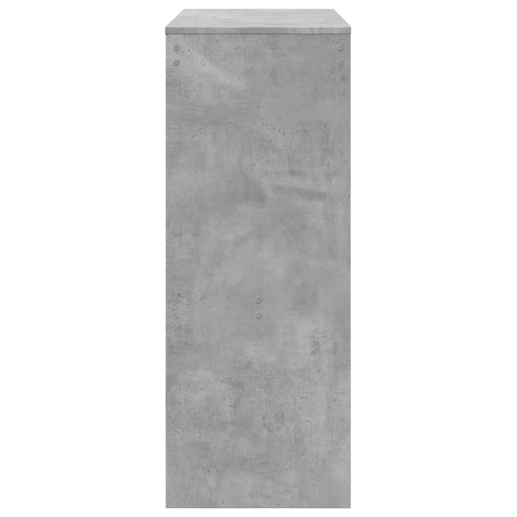 vidaXL Mesa alta bar con estantes madera gris hormigón 90x40x103,5 cm