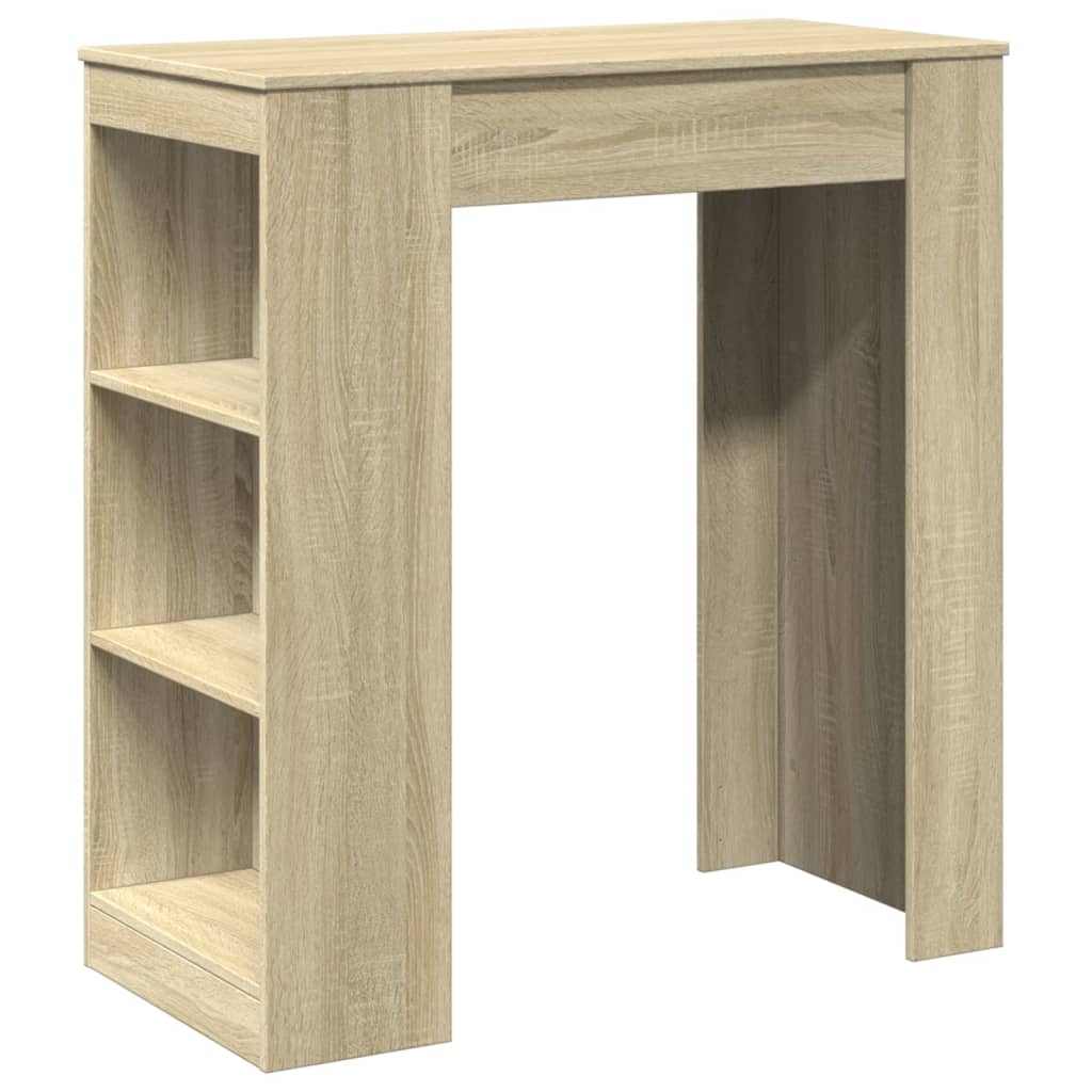 vidaXL Mesa alta bar con estantes madera roble Sonoma 95x47x103,5 cm