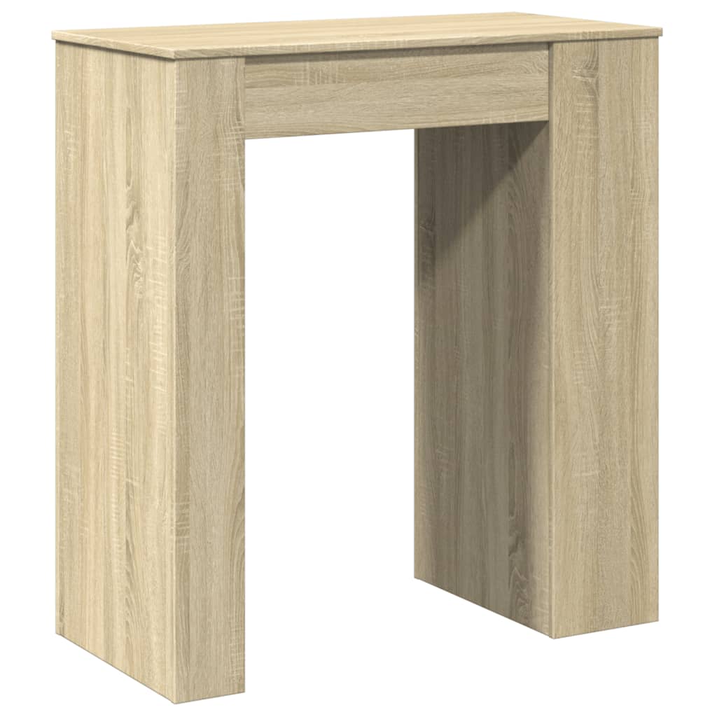 vidaXL Mesa alta bar con estantes madera roble Sonoma 95x47x103,5 cm