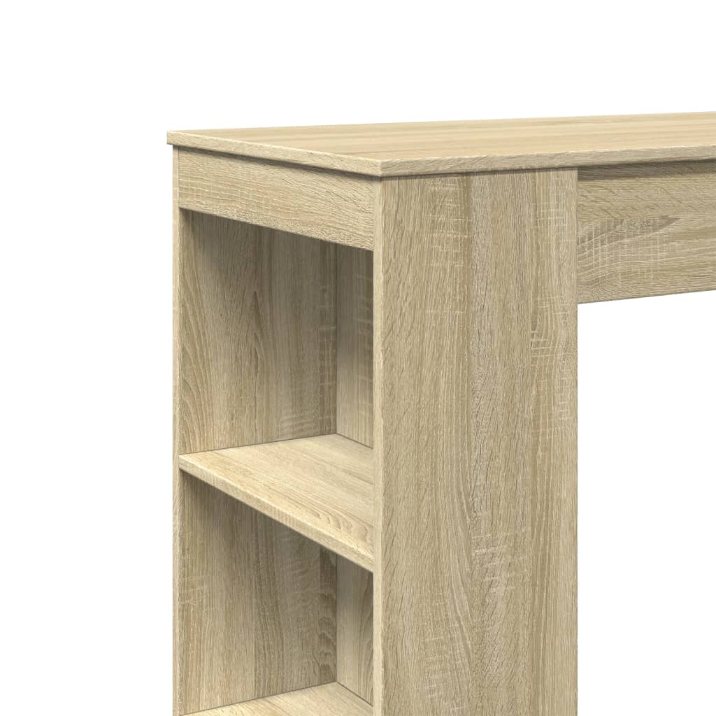 vidaXL Mesa alta bar con estantes madera roble Sonoma 95x47x103,5 cm