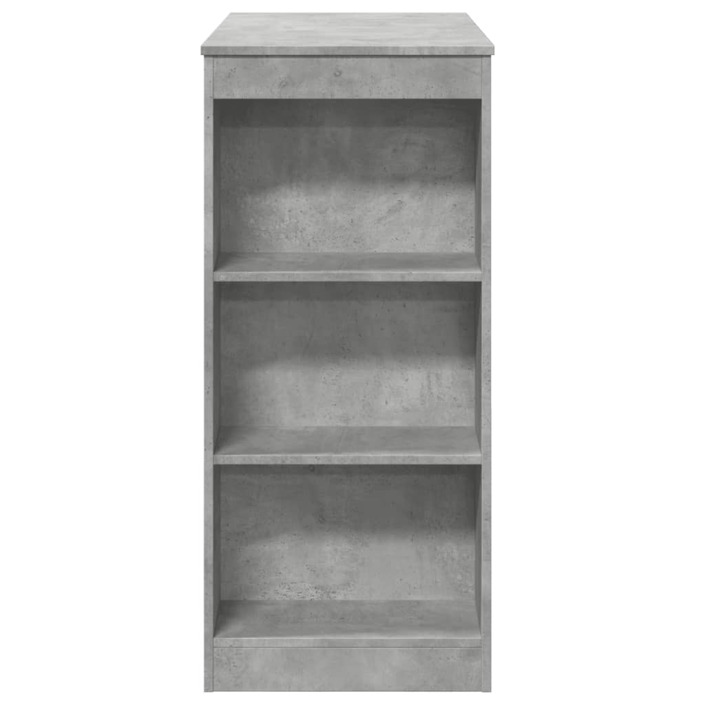 vidaXL Mesa alta bar con estantes madera gris hormigón 95x47x103,5 cm