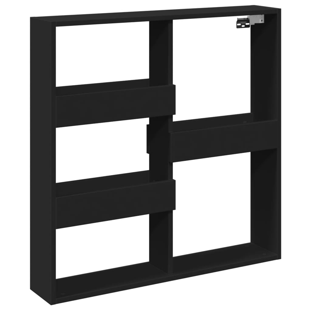 vidaXL Armario de pared madera de ingeniería negro 80x15x80 cm