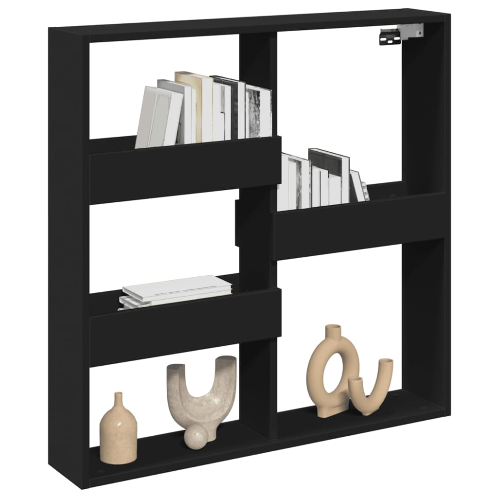 vidaXL Armario de pared madera de ingeniería negro 80x15x80 cm