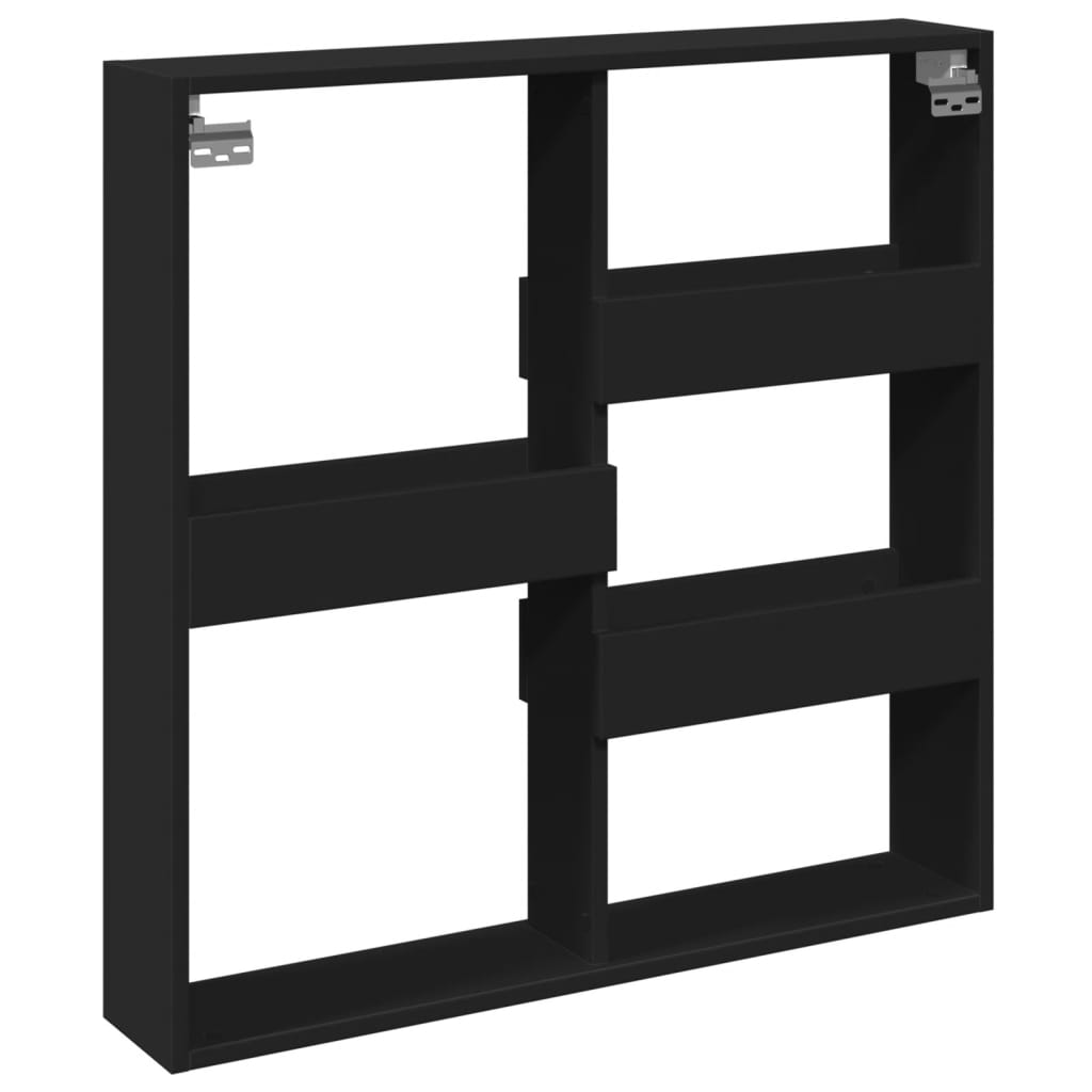 vidaXL Armario de pared madera de ingeniería negro 80x15x80 cm