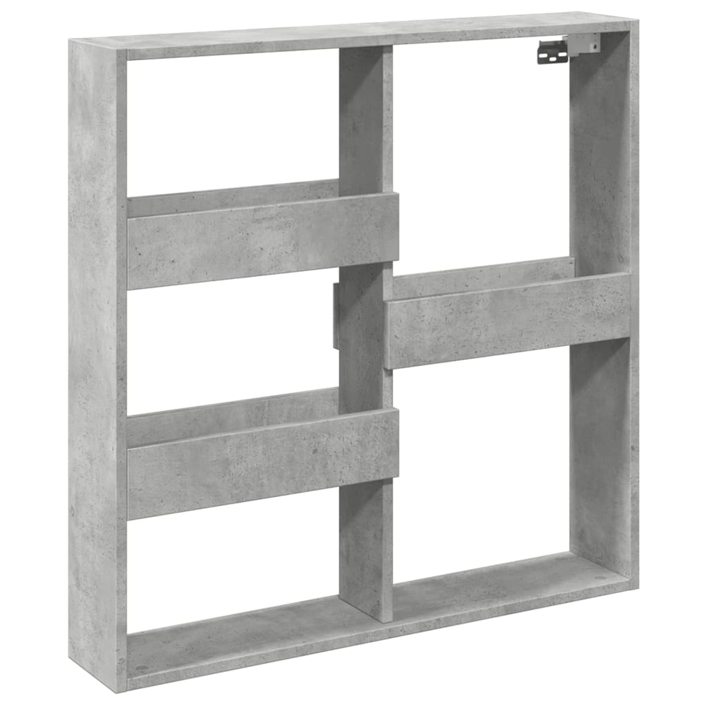 vidaXL Armario de pared madera ingeniería gris hormigón 80x15x80 cm